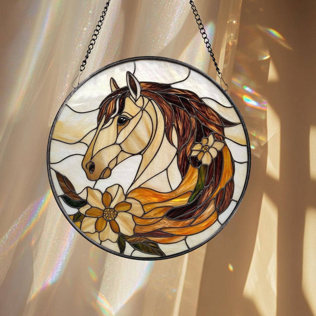 Horse Stained Glass Suncatcher, Horse Lover Ornament