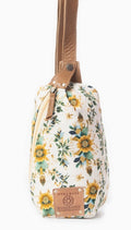 Oasis Blooms Fanny Pack Bag in Brown & White