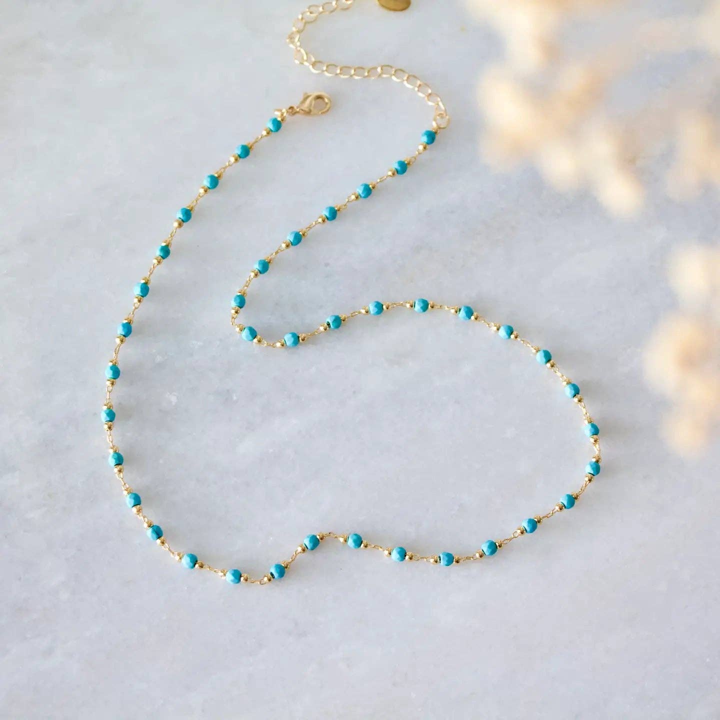 Faceted Turquoise Choker Necklace