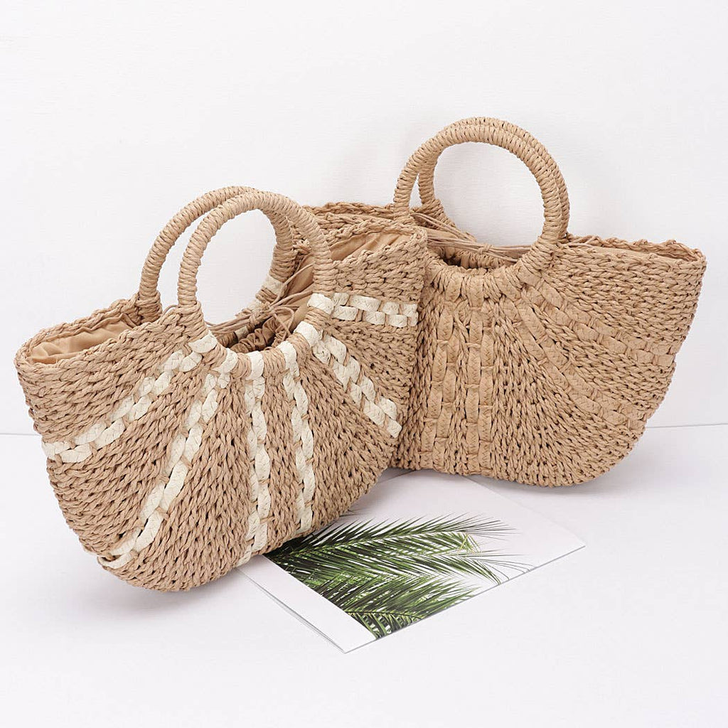 Faux Straw Tote Bag