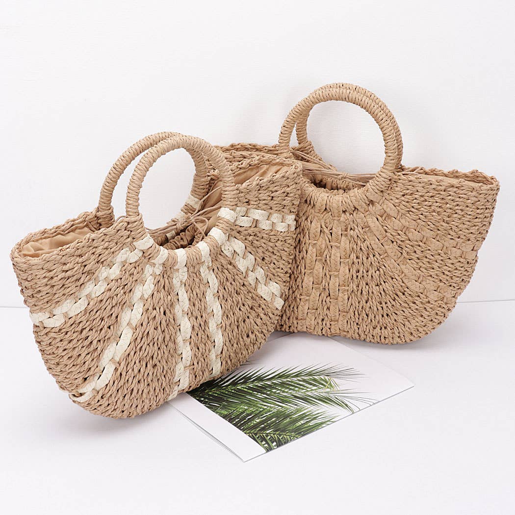 Faux Straw Tote Bag